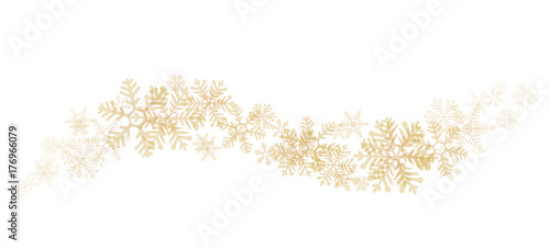 Schwung goldene Schneeflocken Hintergrund Element
