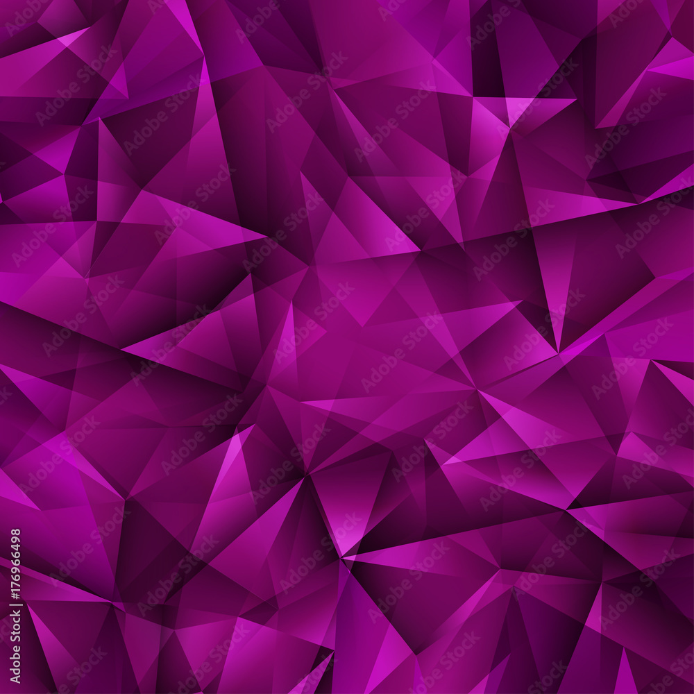 Obraz premium Abstract deep purple polygonal backdrop. Beautiful geometric design for business presentations. Festive diamond background