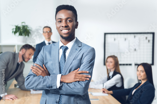 african american manager with crossed arms