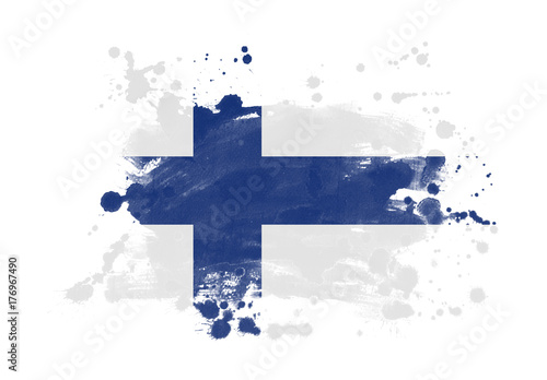 Wallpaper Mural Finland flag grunge painted background