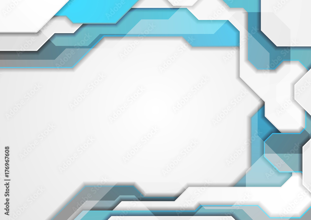 Abstract vector geometric bright blue design