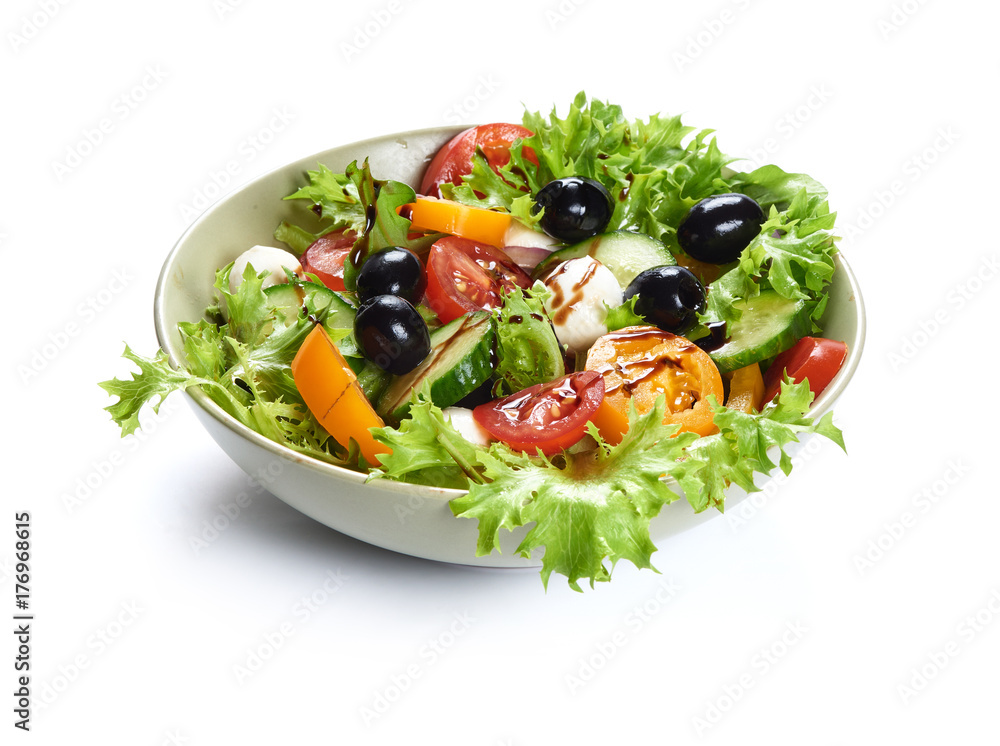 vegetable salad isolated on white vegetable salad isolated on white