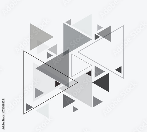 Black and white vector abstract background with triangle
