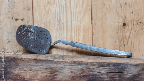 Metal slicer in a kitchen photo