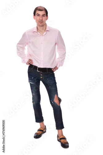 full length portrait of a man isolated