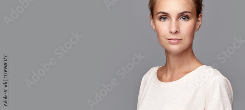 Casual pretty girl portrait isolated