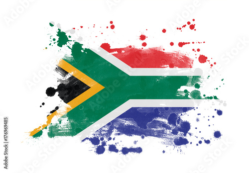 South Africa flag grunge painted background