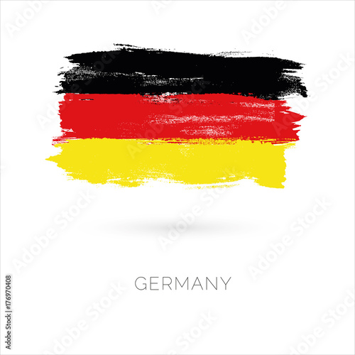 Germany colorful brush strokes painted national country flag icon. Painted texture.