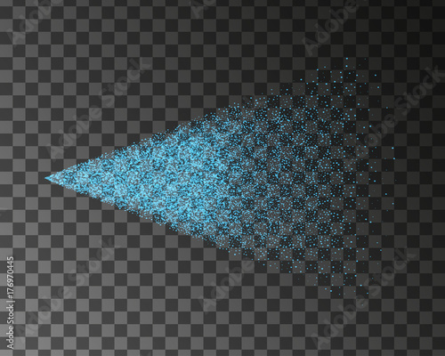 Blue water spray mist of atomizer. Vector cosmetic effect illustration.