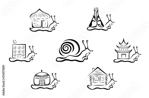 Illustration of stylized snail