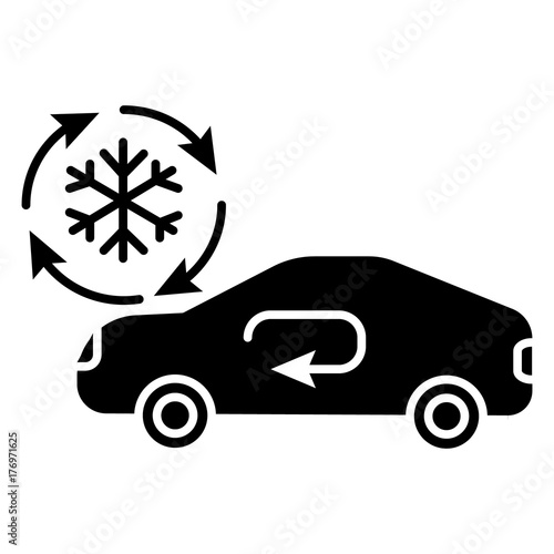 air conditioning service - car icon, illustration, vector sign on isolated background