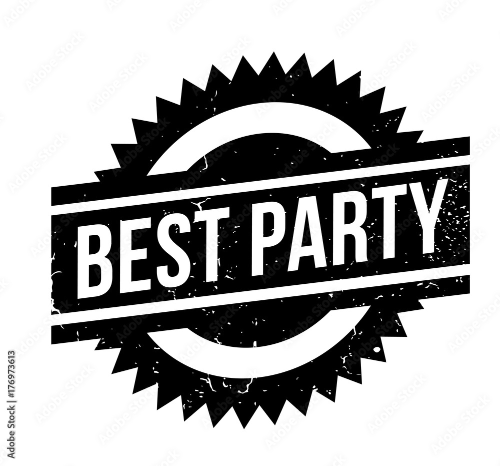 Best Party rubber stamp. Grunge design with dust scratches. Effects can be easily removed for a clean, crisp look. Color is easily changed. Best Party rubber stamp. Grunge design with dust scratches. Effects can be easily removed for a clean, crisp look. Color is easily changed.