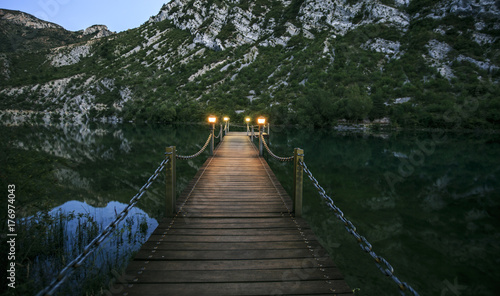 Wooden pier in a river of Spain