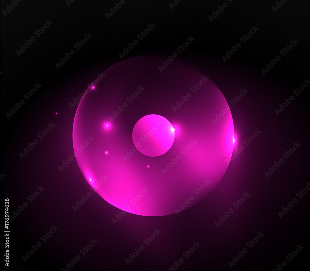 Blurred glowing circles, digital abstract background