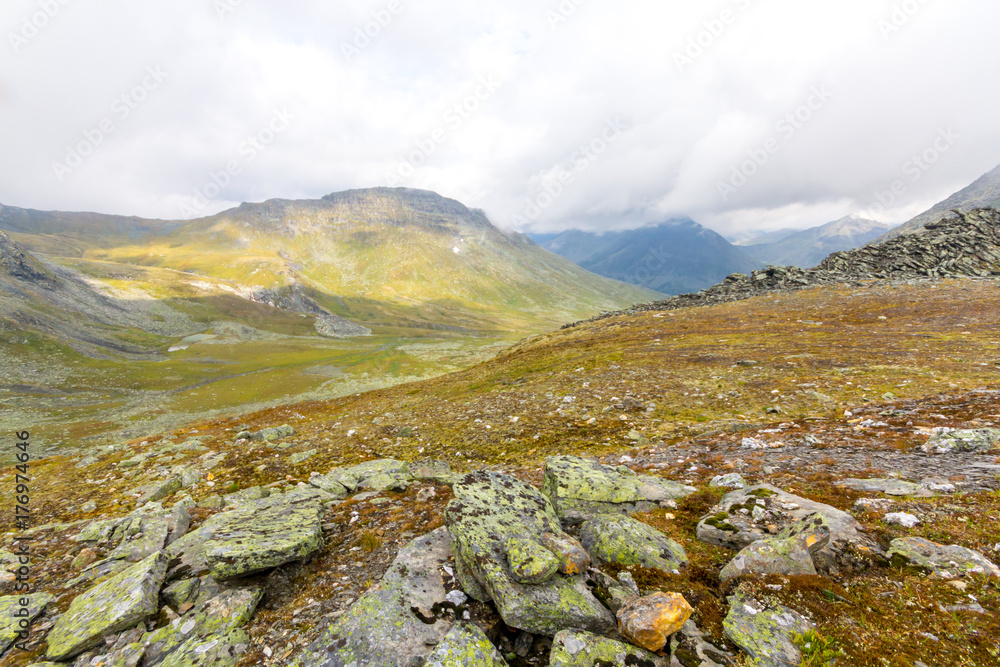 Clouds above the mountains, tops and valley Clouds above the mountains, tops and valley