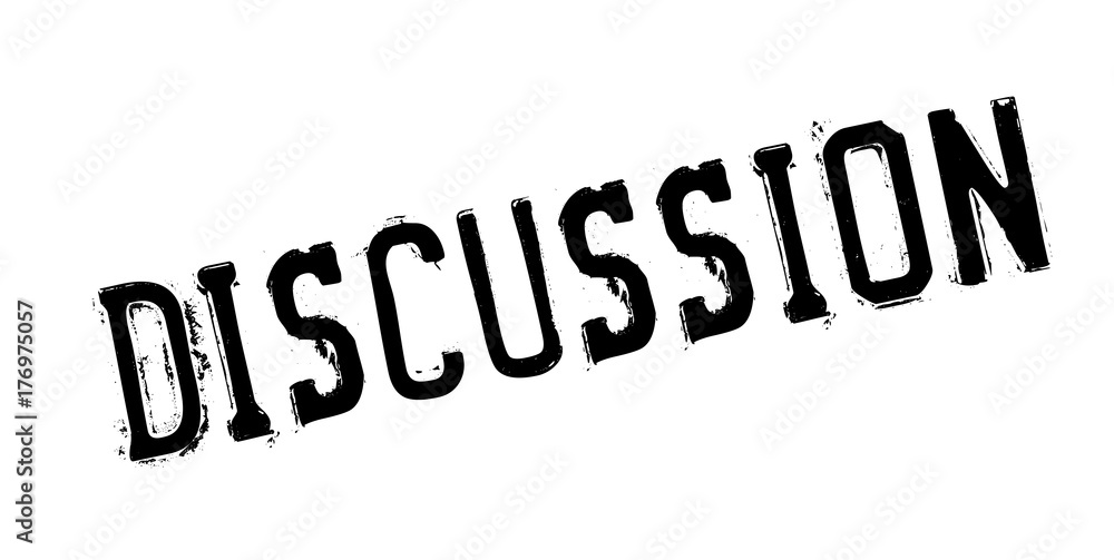 Discussion rubber stamp. Grunge design with dust scratches. Effects can be easily removed for a clean, crisp look. Color is easily changed. Discussion rubber stamp. Grunge design with dust scratches. Effects can be easily removed for a clean, crisp look. Color is easily changed.