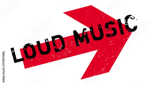 Loud Music rubber stamp. Grunge design with dust scratches. Effects can be easily removed for a clean, crisp look. Color is easily changed.