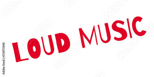 Loud Music rubber stamp. Grunge design with dust scratches. Effects can be easily removed for a clean, crisp look. Color is easily changed.
