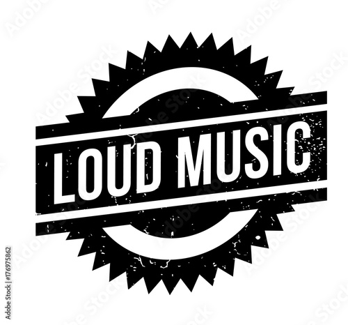 Loud Music rubber stamp. Grunge design with dust scratches. Effects can be easily removed for a clean, crisp look. Color is easily changed.