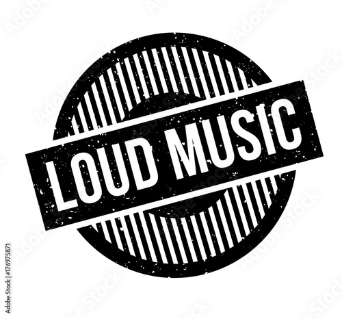 Loud Music rubber stamp. Grunge design with dust scratches. Effects can be easily removed for a clean, crisp look. Color is easily changed.