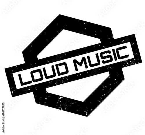 Loud Music rubber stamp. Grunge design with dust scratches. Effects can be easily removed for a clean, crisp look. Color is easily changed.
