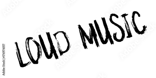 Loud Music rubber stamp. Grunge design with dust scratches. Effects can be easily removed for a clean, crisp look. Color is easily changed.