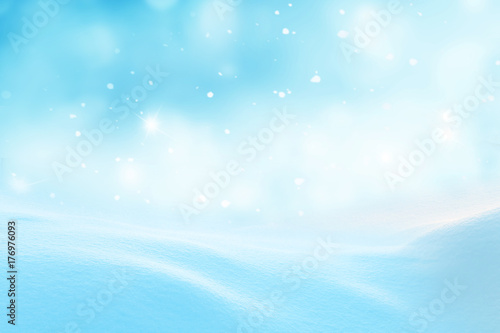 Merry christmas and happy new year greeting card with copy-space.Christmas background.Winter landscape with snow © Lilya