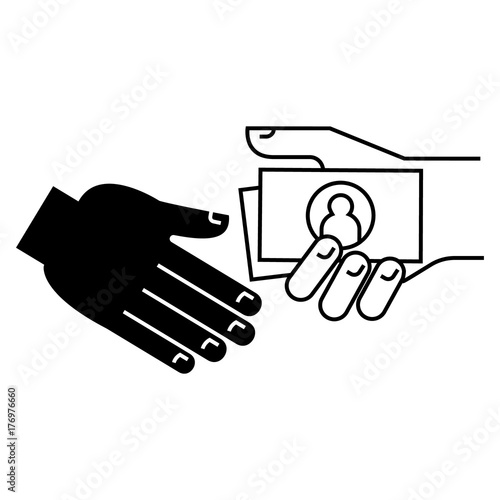bribe - gratuity - pension icon, illustration, vector sign on isolated background