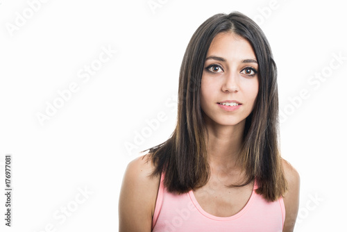 Portrait of fit girl posing in sport wear