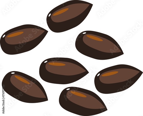 Seeds of apple on white background