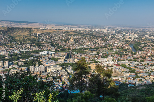 Tbilisi, Georgia, Europe - City view from Mtatsminda Park at the top of the Funicular Railway. © willcop