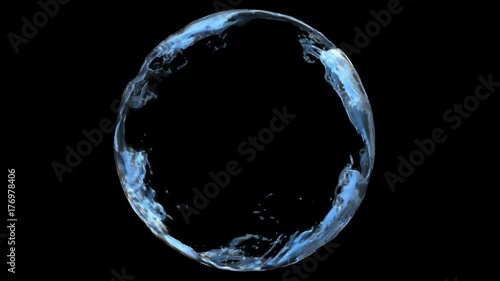 Water boils and rotates around an invisible center creating water circle