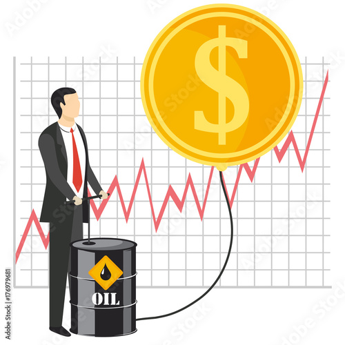 Rise of oil prices concept vector illustration