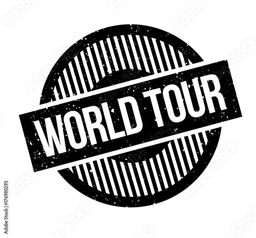 World Tour rubber stamp. Grunge design with dust scratches. Effects can be easily removed for a clean, crisp look. Color is easily changed.