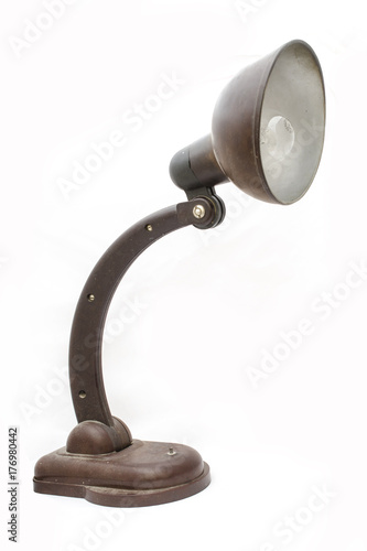 old table lamp isolated on white. USSR lamp photo