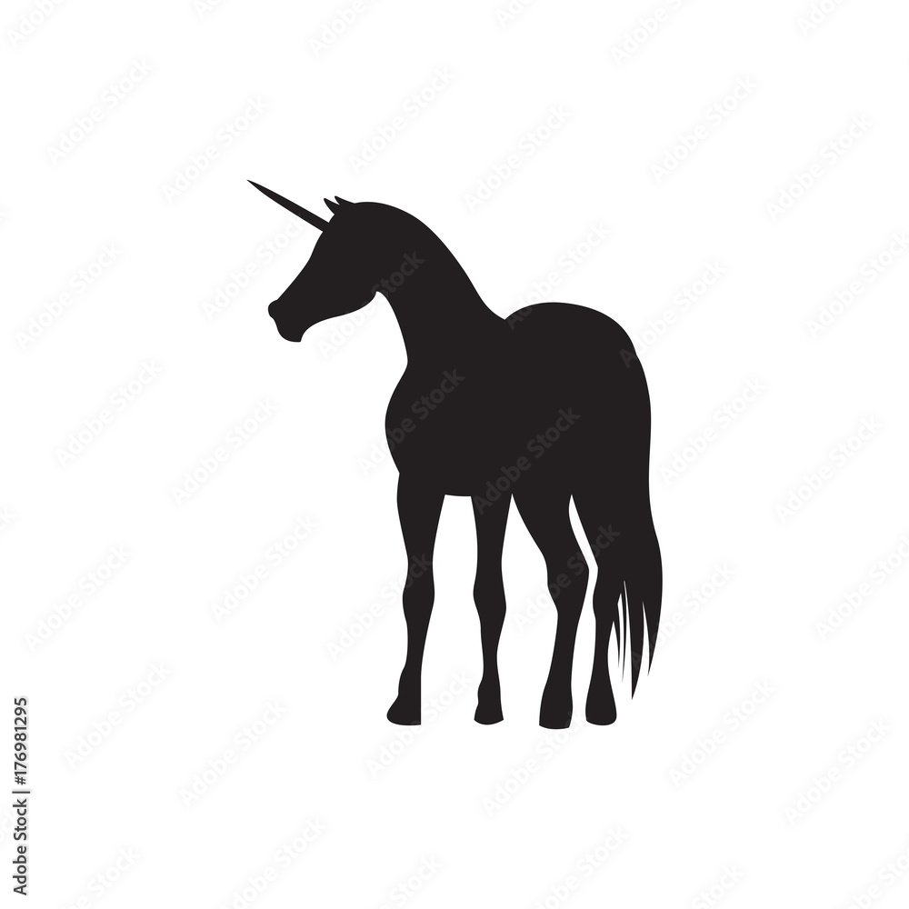 Black cute silhouette unicorn
