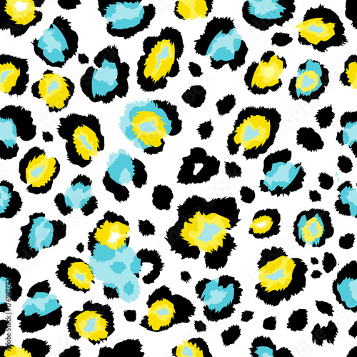 Abstract geometric seamless pattern with animal print.