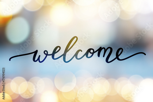 welcome vector lettering photo