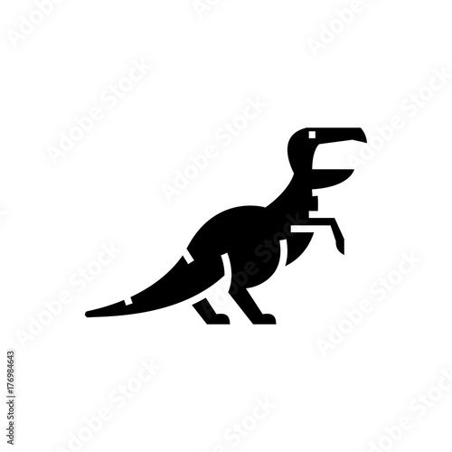 dinosaur - raptor - Tyrannosaurus  icon, illustration, vector sign on isolated background