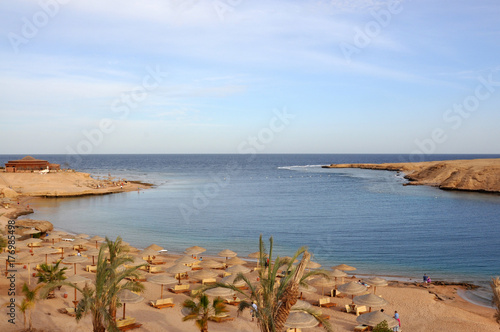 The red sea beach in a quiet bay, Egypt, Makadi Bay