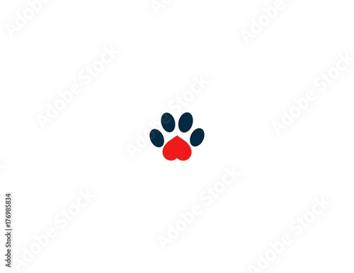 Paw Pet Love Footprint Creative Design Template Logo