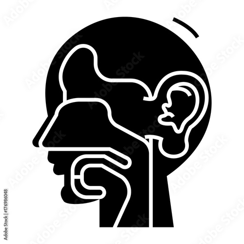 ear, nose, and throat - ent icon, illustration, vector sign on isolated background