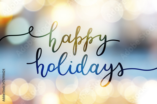 happy holidays lettering