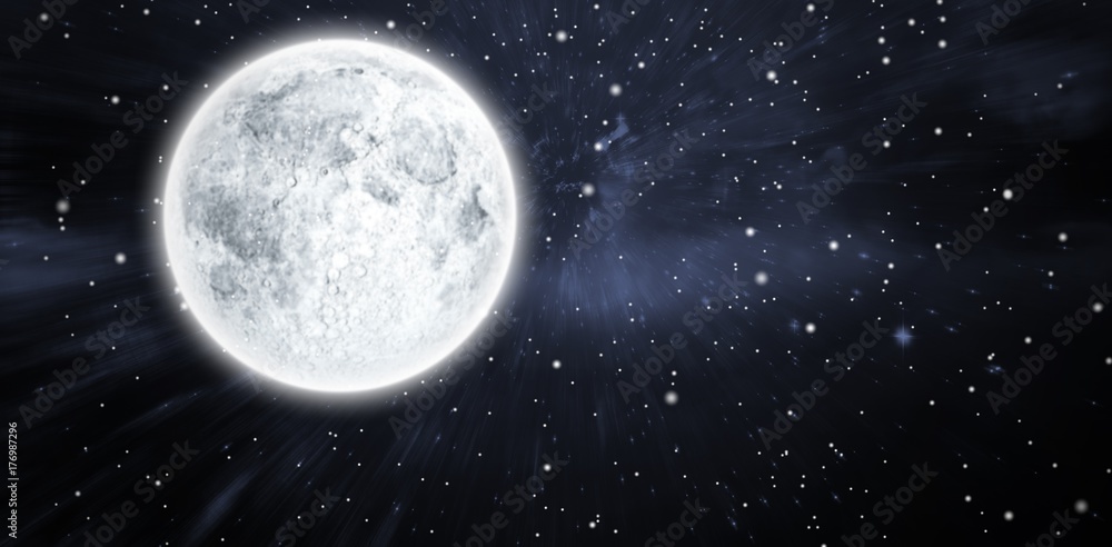 Obraz premium Composite image of full moon
