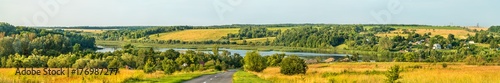 Panorama of Glazovo, a typical village on the Central Russian Upland, Kursk region of Russia