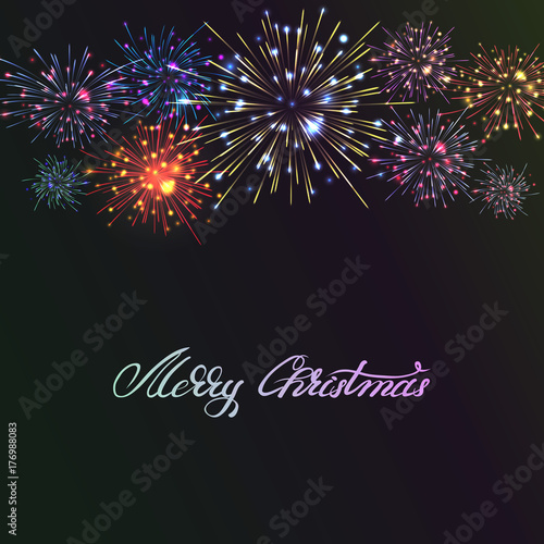 Vector holiday colour fireworks