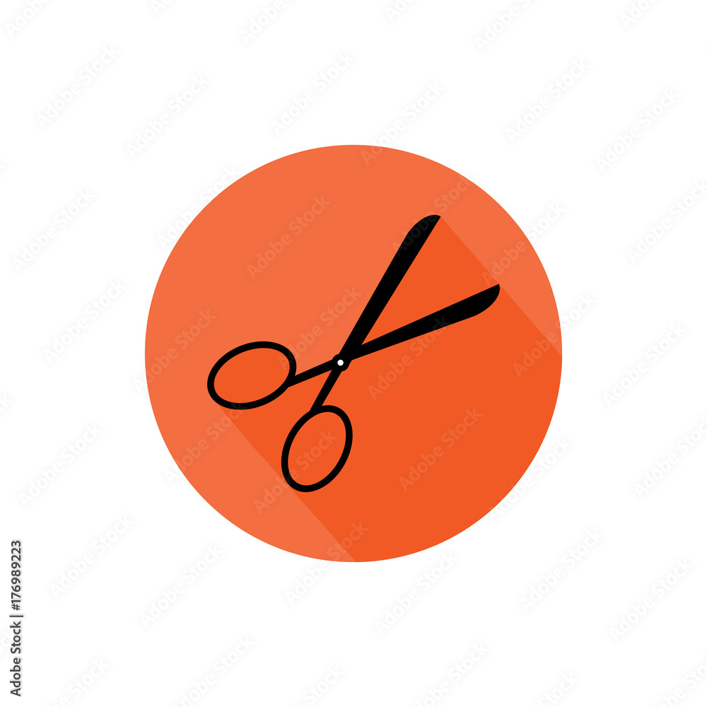 scissors round icon long shadow vector scissors round icon long shadow vector