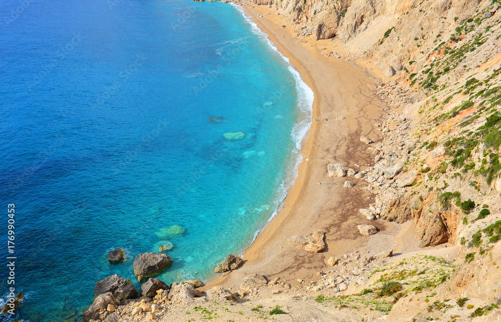 Platia Ammos beach in Kefalonia, Greece
