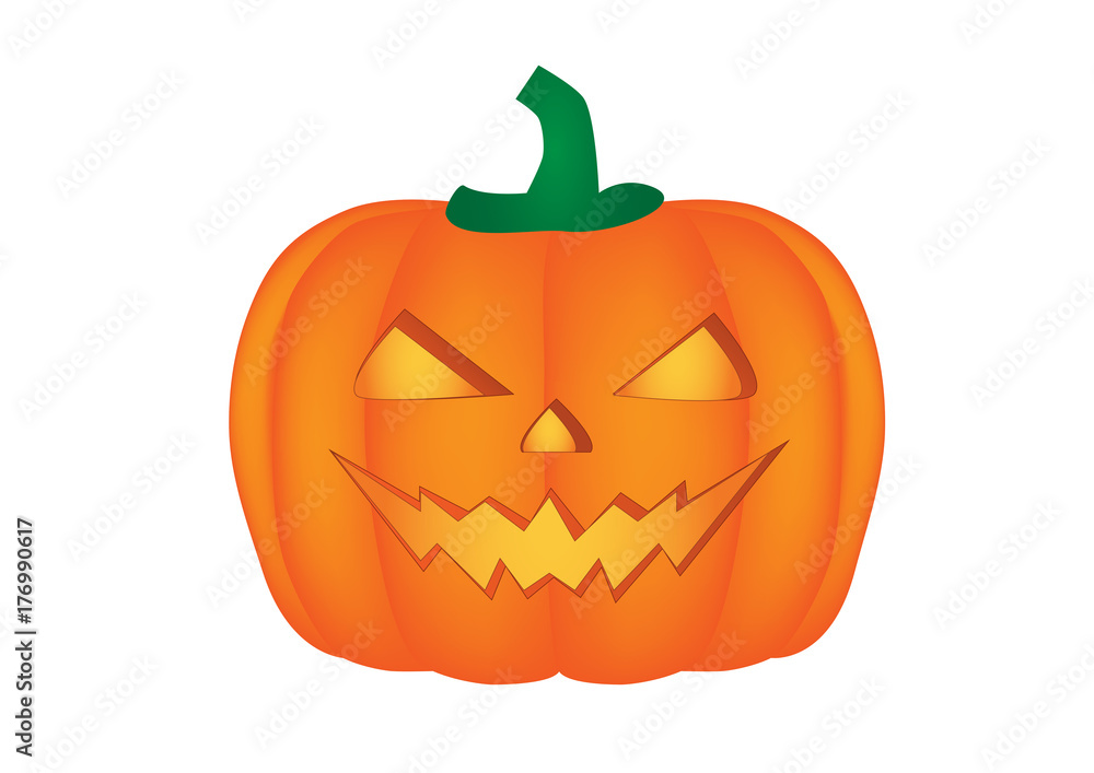 halloween pumpkin close-up isolated on the white background halloween pumpkin close-up isolated on the white background