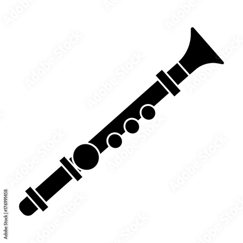 flute icon, illustration, vector sign on isolated background
